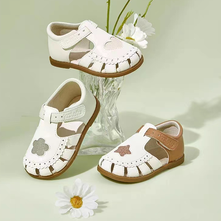 SG Seller/KATETU Girls' princess shoes children's leather shoes non slip breathable soft soles女童公主鞋儿童小皮鞋防滑透气软底凉鞋X3BK004