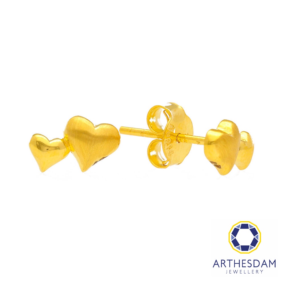 Arthesdam Jewellery 916 Gold Sweet Double Heart Earrings