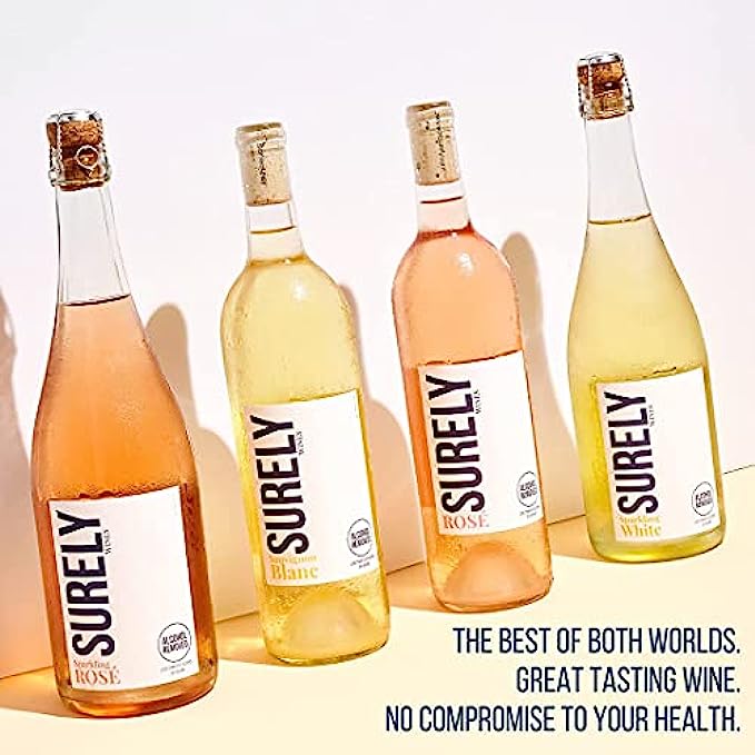 Surely Non Alcoholic Rose - World's First Sparkling Wine that Tastes Like the Real Thing, Low Sugar, Keto-Friendly, Low Calorie, 750ml