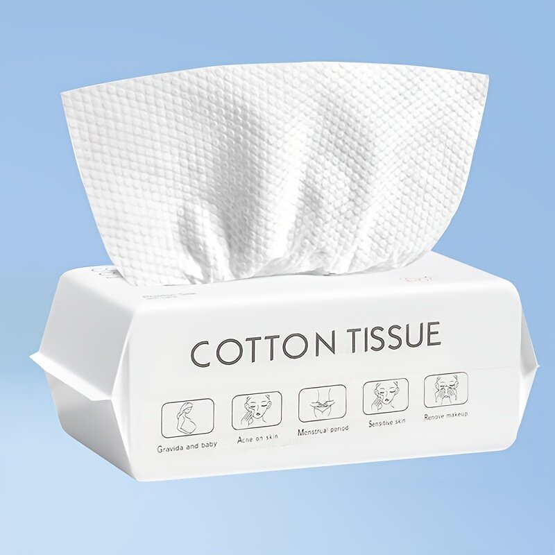 50pcs Disposable Face Towel Cotton Tissue Makeup Wipes Facial Cleanser Washcloth